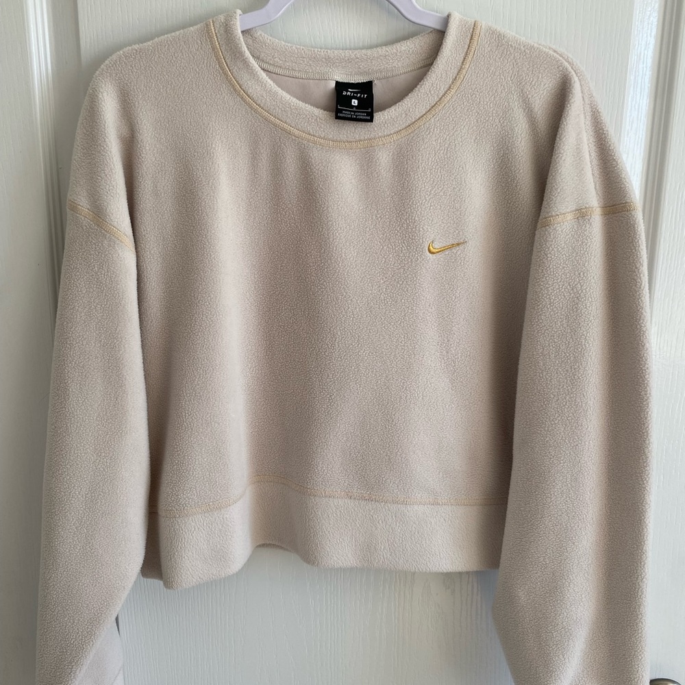 Womens Nike Therma Shine Fleece Cropped Sweater Training Top